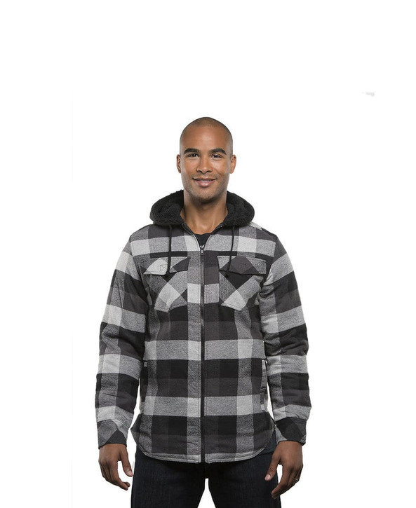 Burnside BN8620 - Chaqueta de franela con capucha para adulto