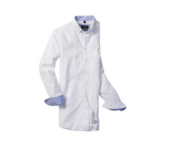 RUSSELL COLLECTION RU920M - MEN'S LONG SLEEVE TAILORED WASHED OXFORD SHIRT