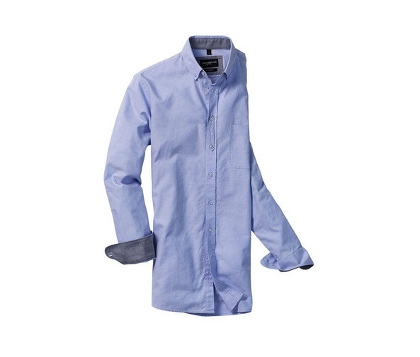 RUSSELL COLLECTION RU920M - MEN'S LONG SLEEVE TAILORED WASHED OXFORD SHIRT