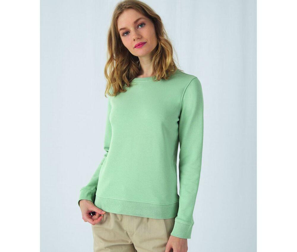 B&C BCW32B - Felpa a collo rotondo bio da donna
