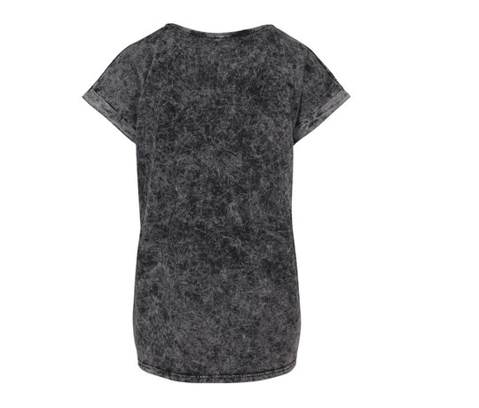 Build Your Brand BY053 - Dames Acid Washed Extended Shoulder Tee