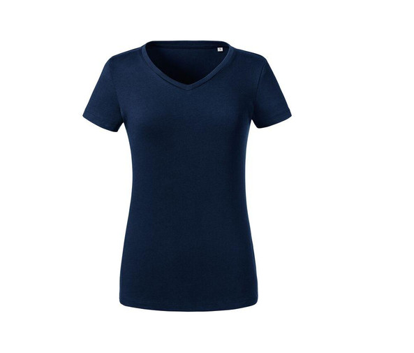 RUSSELL RU103F - Maglietta donna con scollo a V biologico