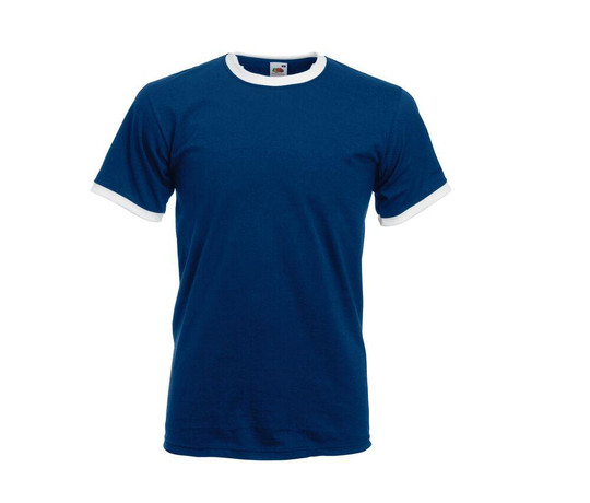 FRUIT OF THE LOOM SC245 - Short sleeve t-shirt with contrasted ribs