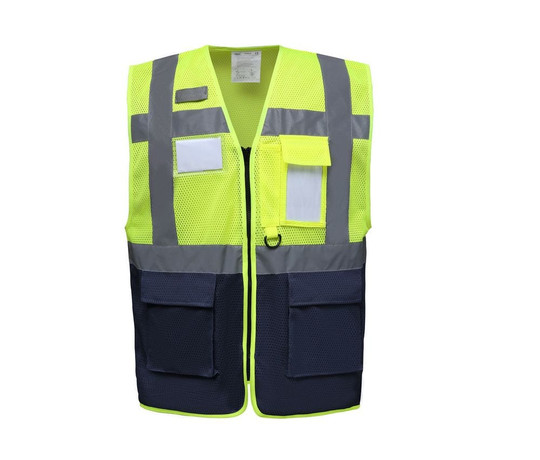 YOKO YK820 - HI-VIS TOP COOL RECYCLED OPEN MESH EXECUTIVE WAISTCOAT