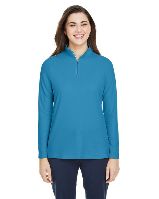 Core 365 CE405W - Veste de sport Fusion ChromaSoft Pique Quarter-Zip pour dames