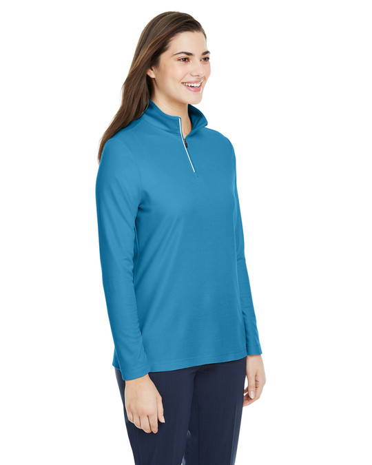 Core 365 CE405W - Veste de sport Fusion ChromaSoft Pique Quarter-Zip pour dames