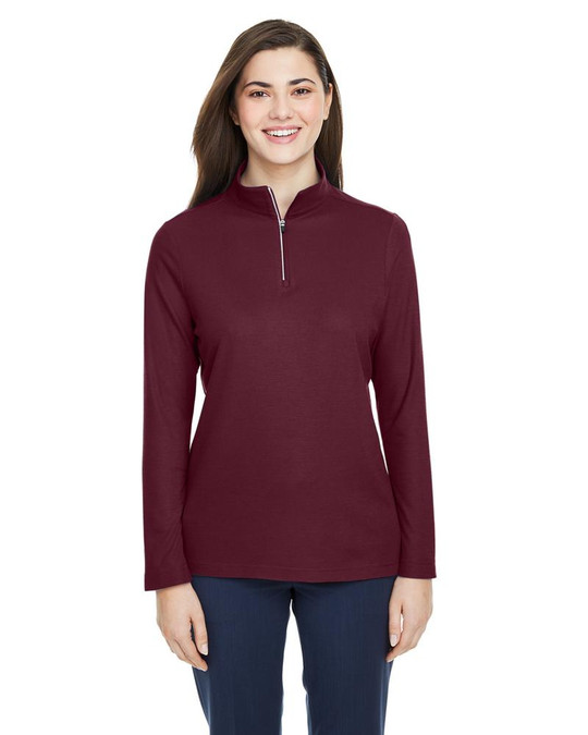 Core 365 CE405W - Veste de sport Fusion ChromaSoft Pique Quarter-Zip pour dames