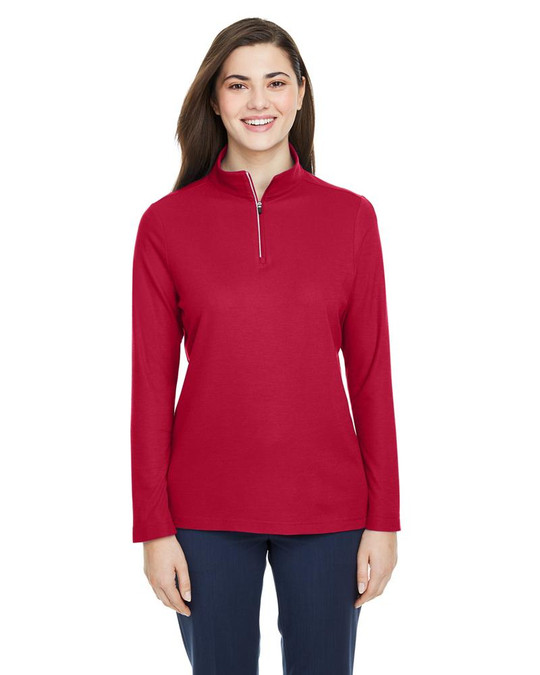 Core 365 CE405W - Veste de sport Fusion ChromaSoft Pique Quarter-Zip pour dames