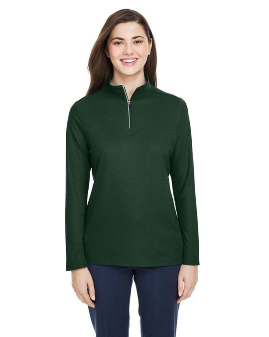 Core 365 CE405W - Veste de sport Fusion ChromaSoft Pique Quarter-Zip pour dames