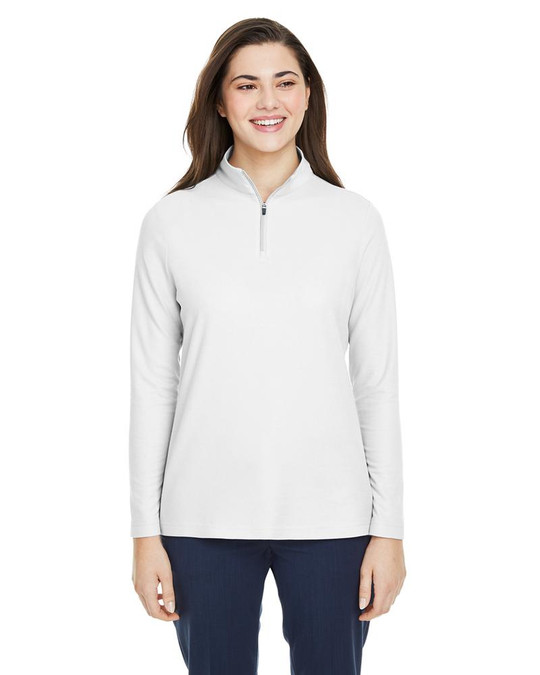 Core 365 CE405W - Veste de sport Fusion ChromaSoft Pique Quarter-Zip pour dames