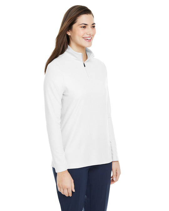 Core 365 CE405W - Veste de sport Fusion ChromaSoft Pique Quarter-Zip pour dames