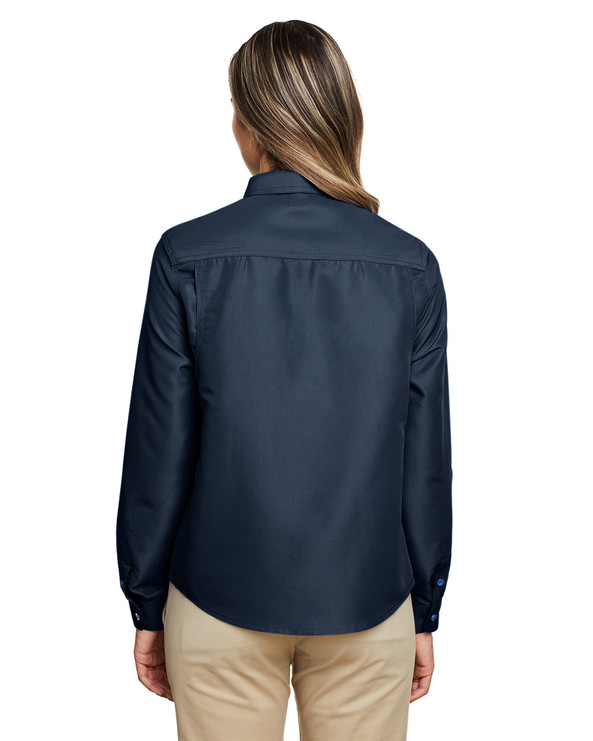 Harriton M580LW - Chemise d'état-major de performance à manches longues Key West pour dames