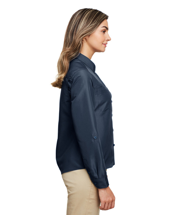 Harriton M580LW - Chemise d'état-major de performance à manches longues Key West pour dames