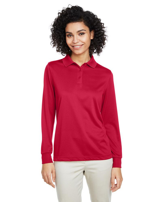 Harriton M348LW - Polo à manches longues Advantage Snag Protection Plus IL pour dames