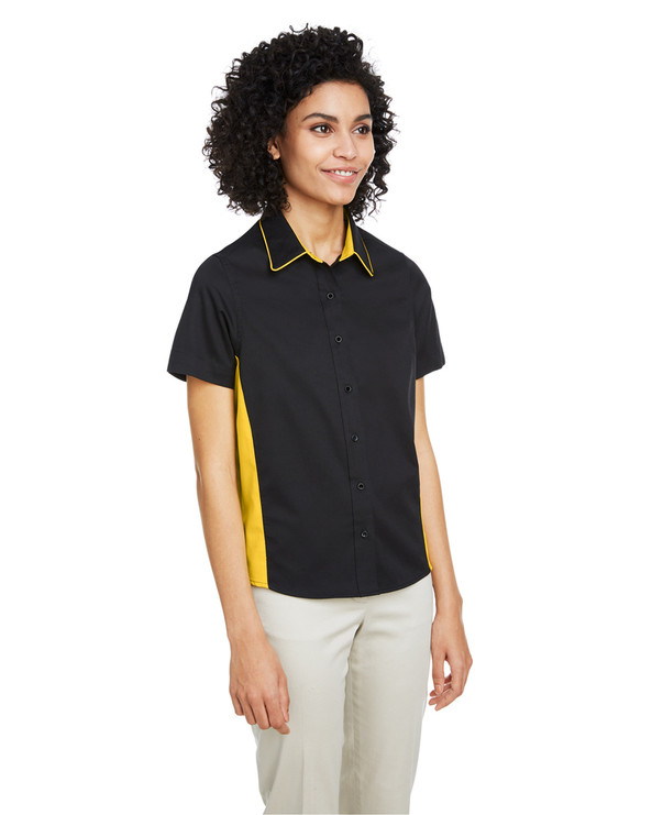 Harriton M586W - Ladies Flash IL Colorblock Short Sleeve Shirt