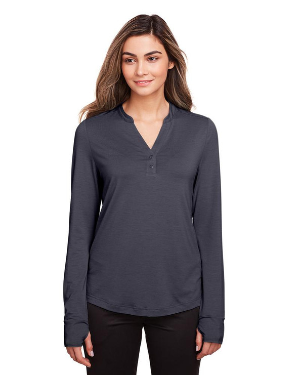 North End NE400W - Ladies Jaq Snap-Up Stretch Performance Pullover
