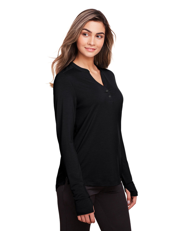 North End NE400W - Ladies Jaq Snap-Up Stretch Performance Pullover