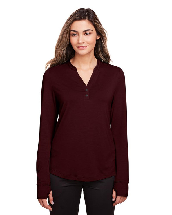 North End NE400W - Ladies Jaq Snap-Up Stretch Performance Pullover