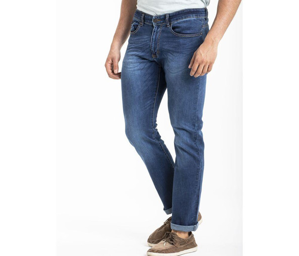 RICA LEWIS RL703 - Jeans dritti da uomo elasticizzati in pietra
