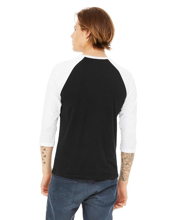 Bella+Canvas B3200 - T-shirt de baseball unisexe à manches 3/4