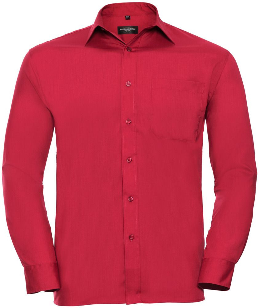 Russell Collection R934M - Mens Poplin Shirts Long Sleeve 110gm