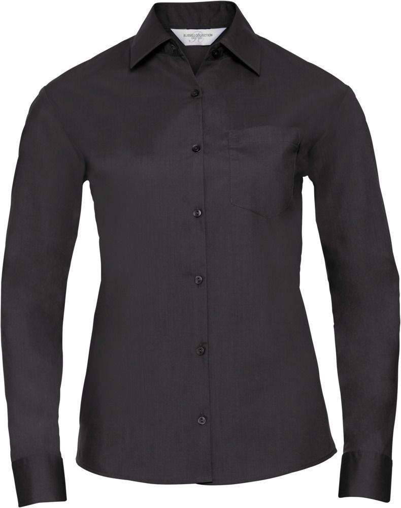 Russell Collection R934F - Ladies Poplin Shirts Long Sleeve 110gm