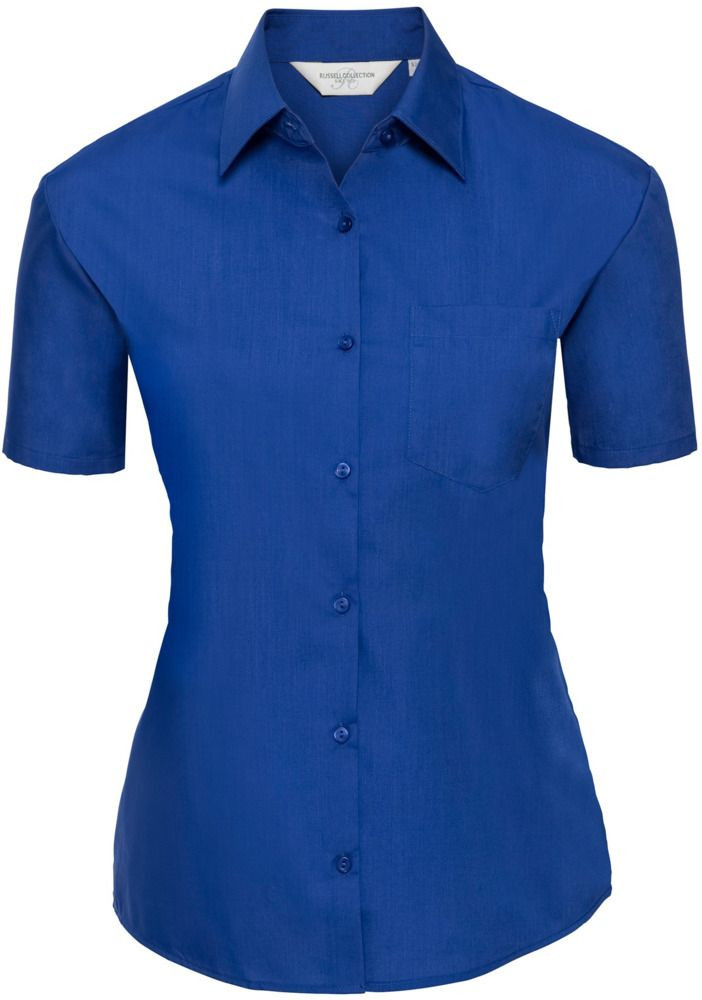 Russell Collection R935F - Ladies Poplin Shirts Short Sleeve 110gm