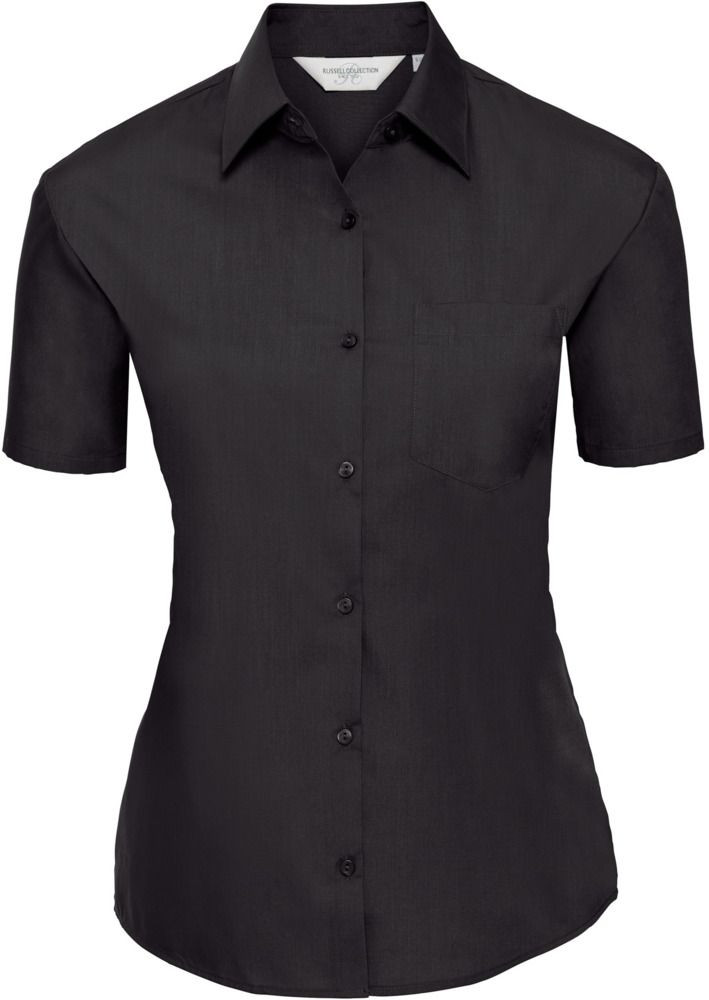 Russell Collection R935F - Ladies Poplin Shirts Short Sleeve 110gm