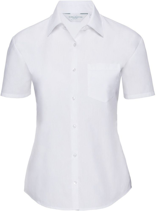 Russell Collection R935F - Ladies Poplin Shirts Short Sleeve 110gm