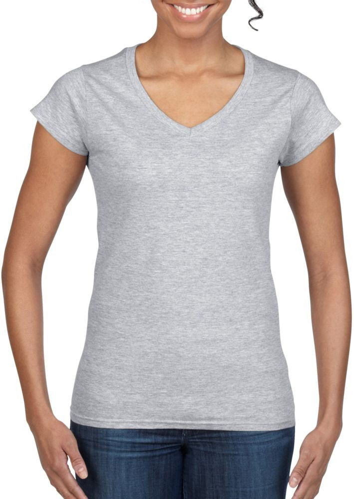 Gildan G64V00L - Ladies V-Neck Softstyle Ringspun Cotton T-Shirt