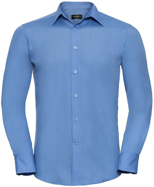 Russell Collection R924M - Poplin Easy Care Tailored Long Sleeve Shirt Mens