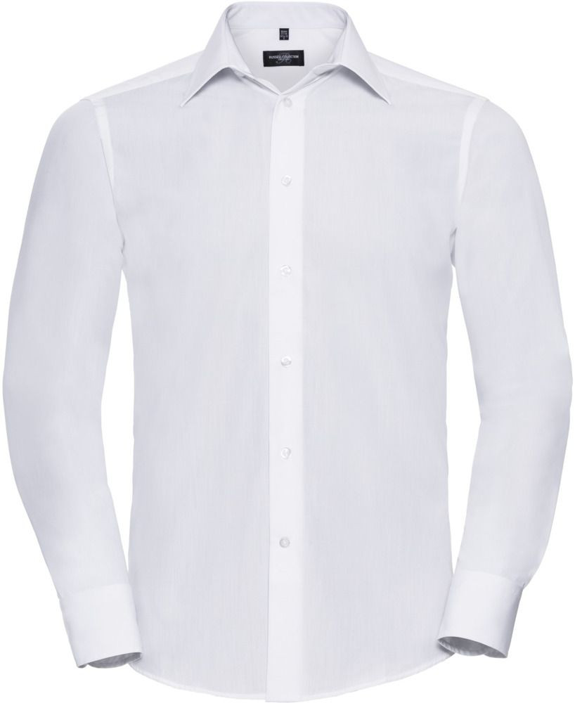 Russell Collection R924M - Poplin Easy Care Tailored Long Sleeve Shirt Mens