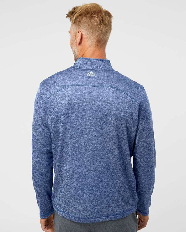 Adidas A284 - Brushed Terry Heathered Quarter-Zip Pullover
