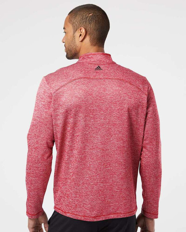 Adidas A284 - Pull quart de zippé en éponge brossée et chinée