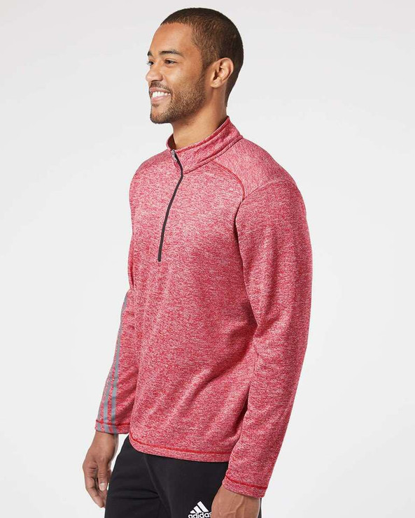 Adidas A284 - Pull quart de zippé en éponge brossée et chinée
