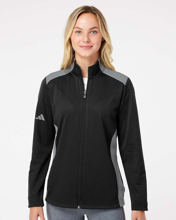 Adidas A529 - Women's Textured Mixed Media Full-Zip Jacket