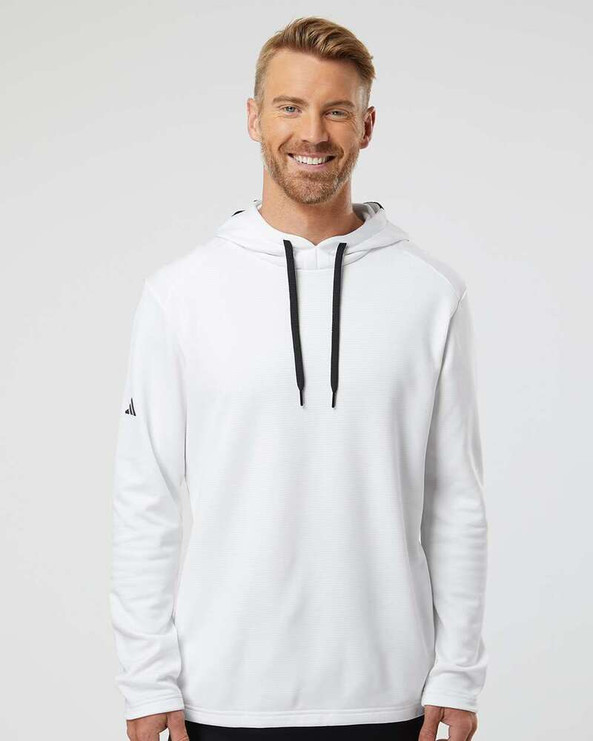 Adidas A530 - Textured Mixed Media Hooded Sweatshirt