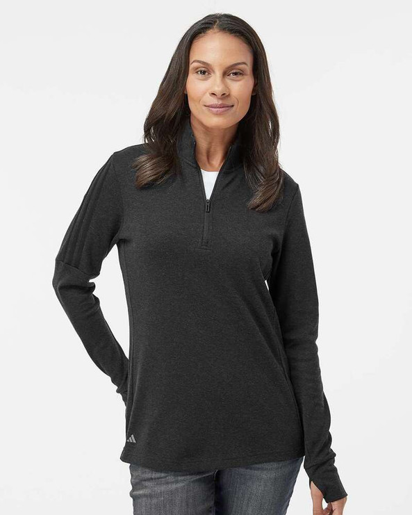 Adidas A555 - Pull 3-Stripes Quarter-Zip pour femmes