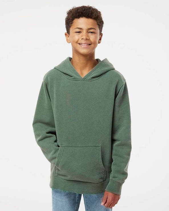 Independent Trading Co. PRM1500Y - Sweat à capuche de poids moyen teinté dans la masse pour les jeunes