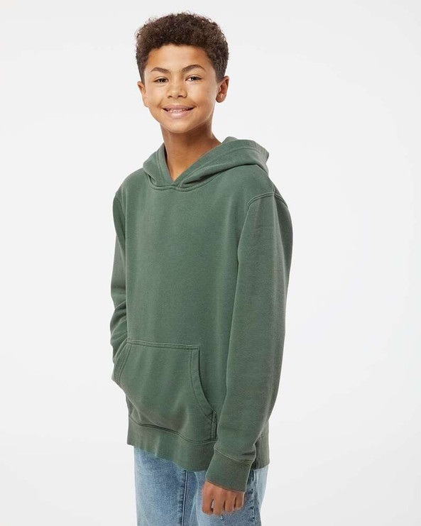 Independent Trading Co. PRM1500Y - Sweat à capuche de poids moyen teinté dans la masse pour les jeunes