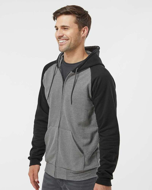 King Fashion KF4048 - Sweat à capuche en laine polaire Raglan