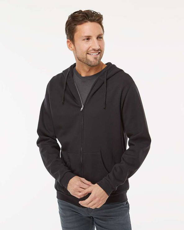 M&O 3331 - Sweat à capuche polaire unisexe avec fermeture à glissière