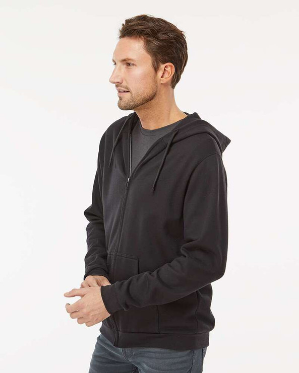 M&O 3331 - Sweat à capuche polaire unisexe avec fermeture à glissière