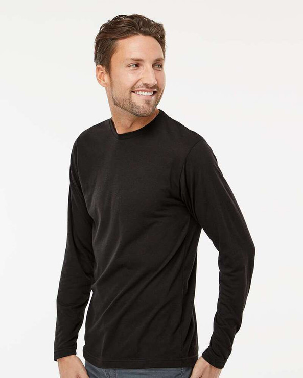 M&O 3520 - T-Shirt à manches longues en Poly-Blend