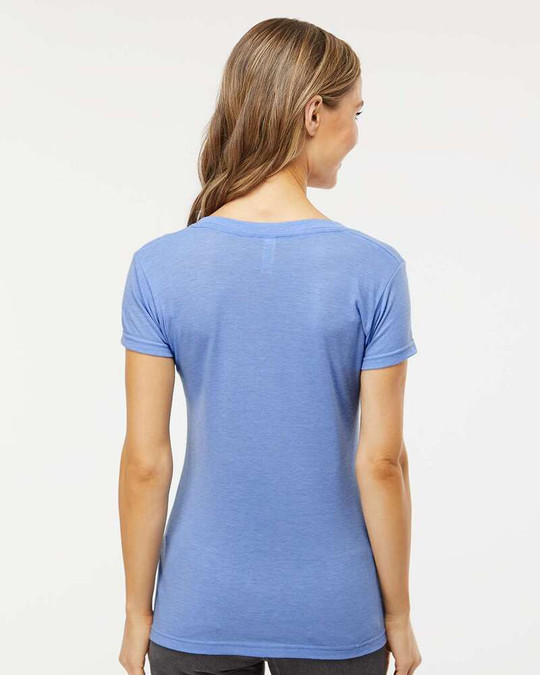 M&O 3542 - T-shirt à col en V en mélange de luxe pour femmes