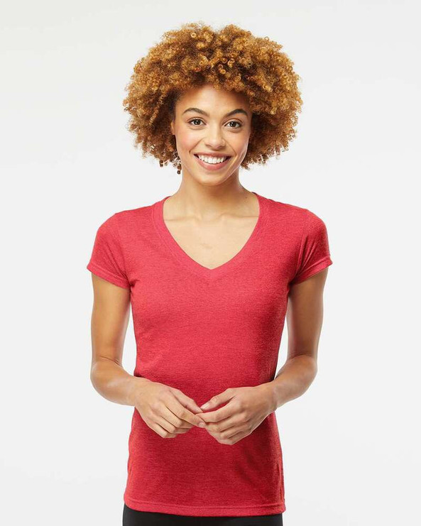 M&O 3542 - Women's Deluxe Blend V-Neck T-Shirt