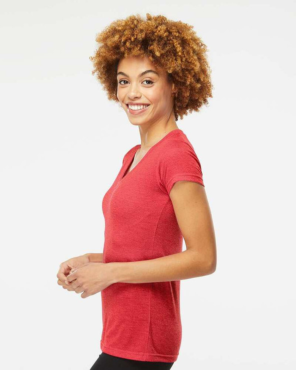 M&O 3542 - Women's Deluxe Blend V-Neck T-Shirt