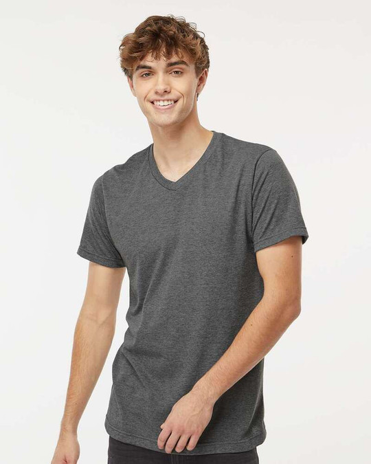 M&O 3543 - T-shirt à col en V en mélange de luxe