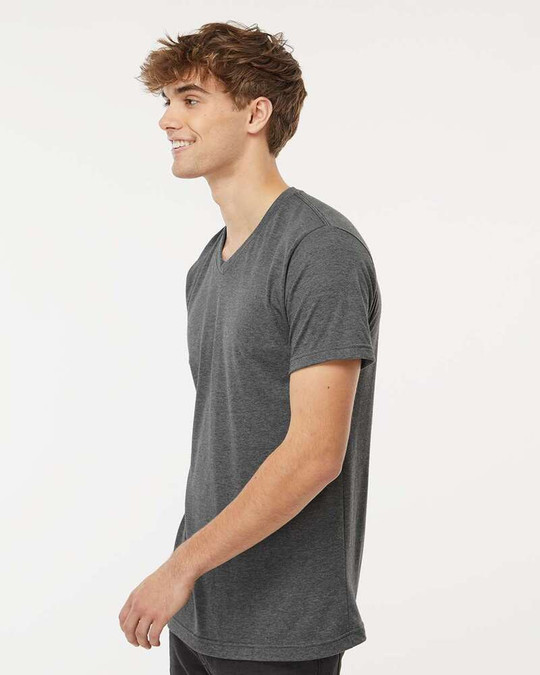 M&O 3543 - T-shirt à col en V en mélange de luxe