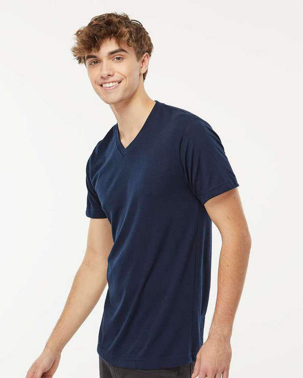 M&O 3543 - T-shirt à col en V en mélange de luxe